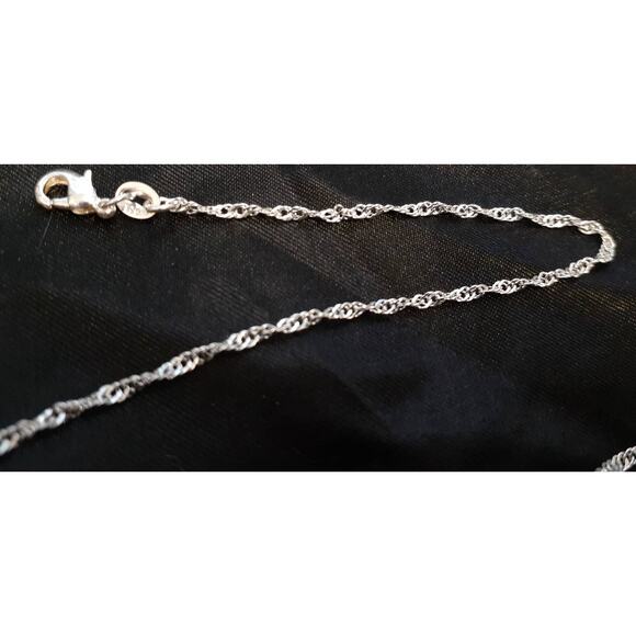 Sterling Silver 925 Plated 26 Inch Water Wave Chain Necklace New Thin 1/16th" - Picture 2 of 3